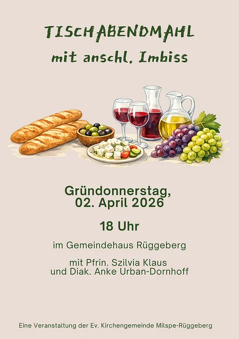 Einladung Tischabendmahl am 02.04