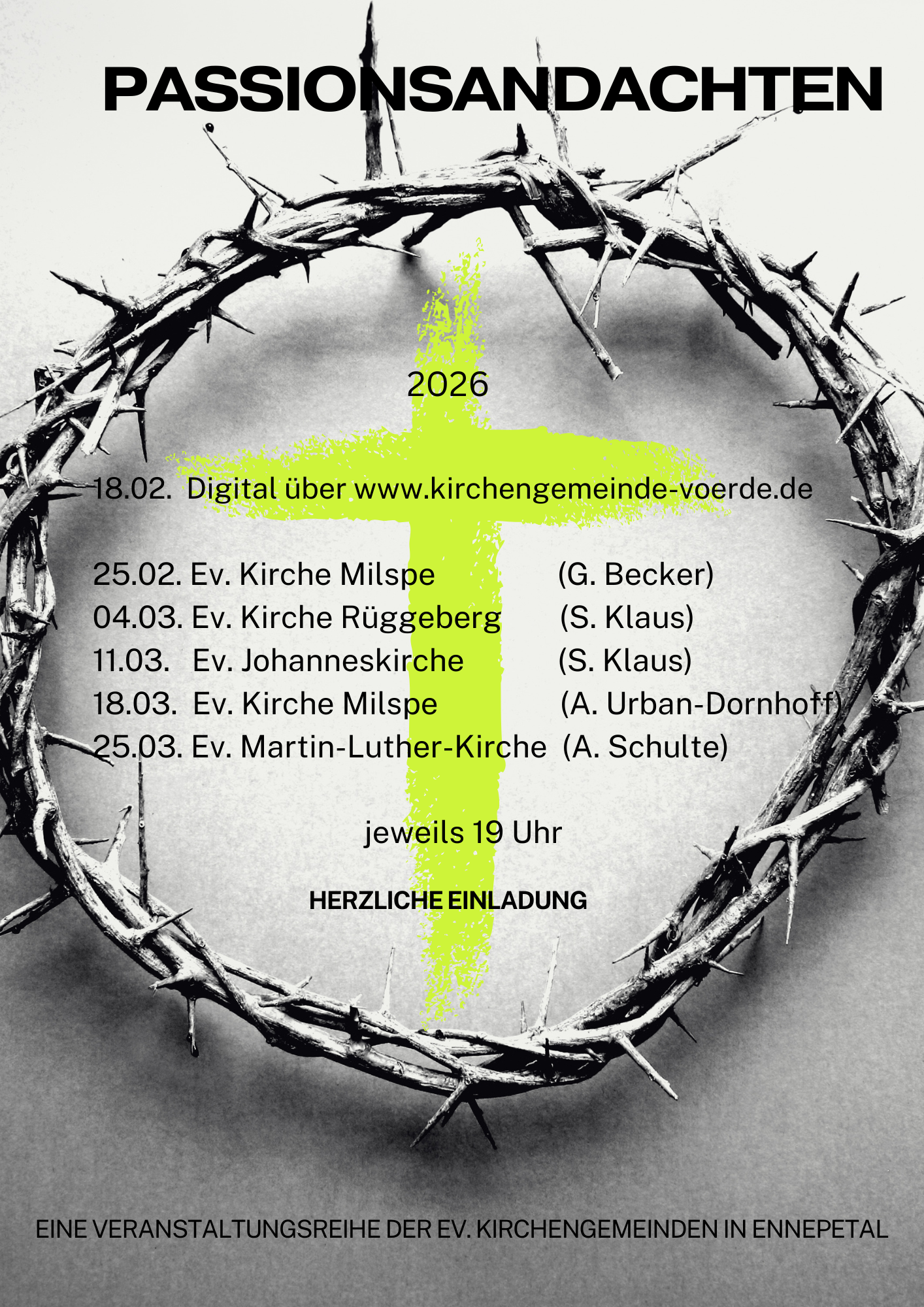 Termine für die Passionsandachten