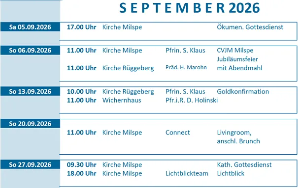 Predigtplan September