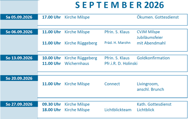 Predigtplan September