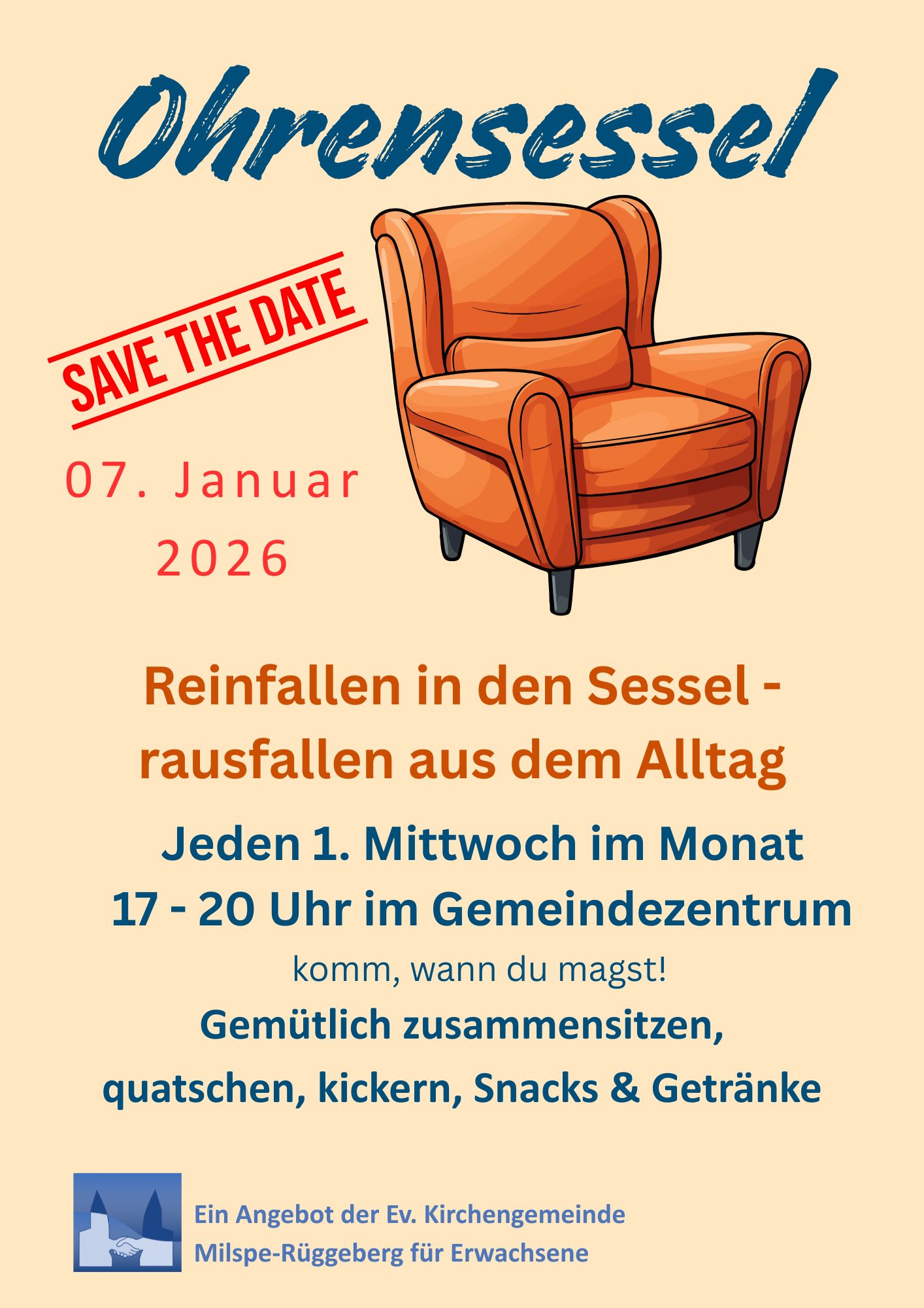 Einladung Ohrensessel am 07.01. ab 17 Uhr im Gemeindezentrum