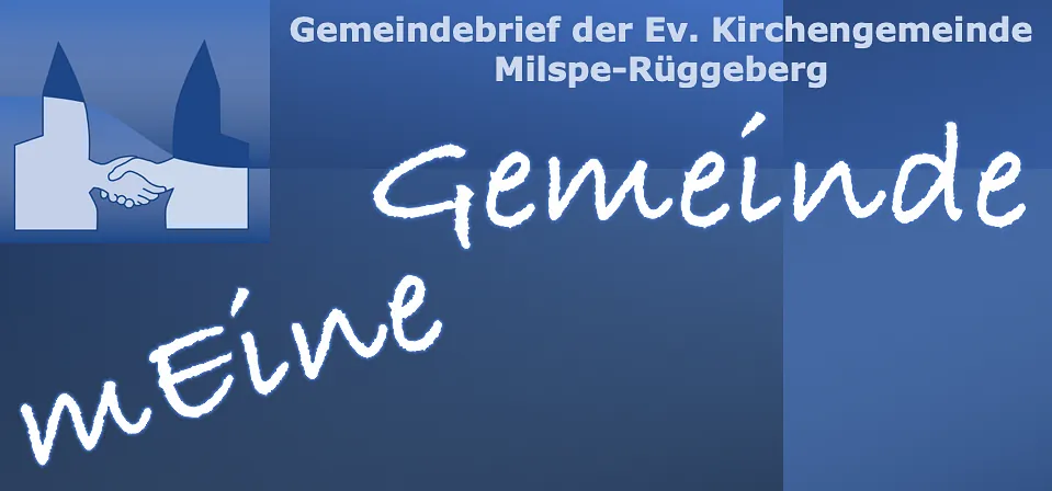 Titelseite eines Gemeindebriefs mit den Wörtern „Gemeinde“ und „Meine“.