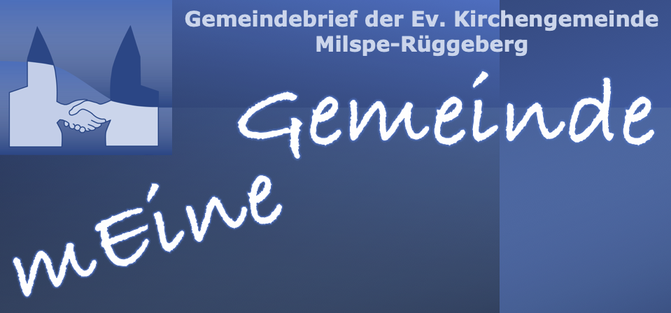 Titelseite eines Gemeindebriefs mit den Wörtern „Gemeinde“ und „Meine“.