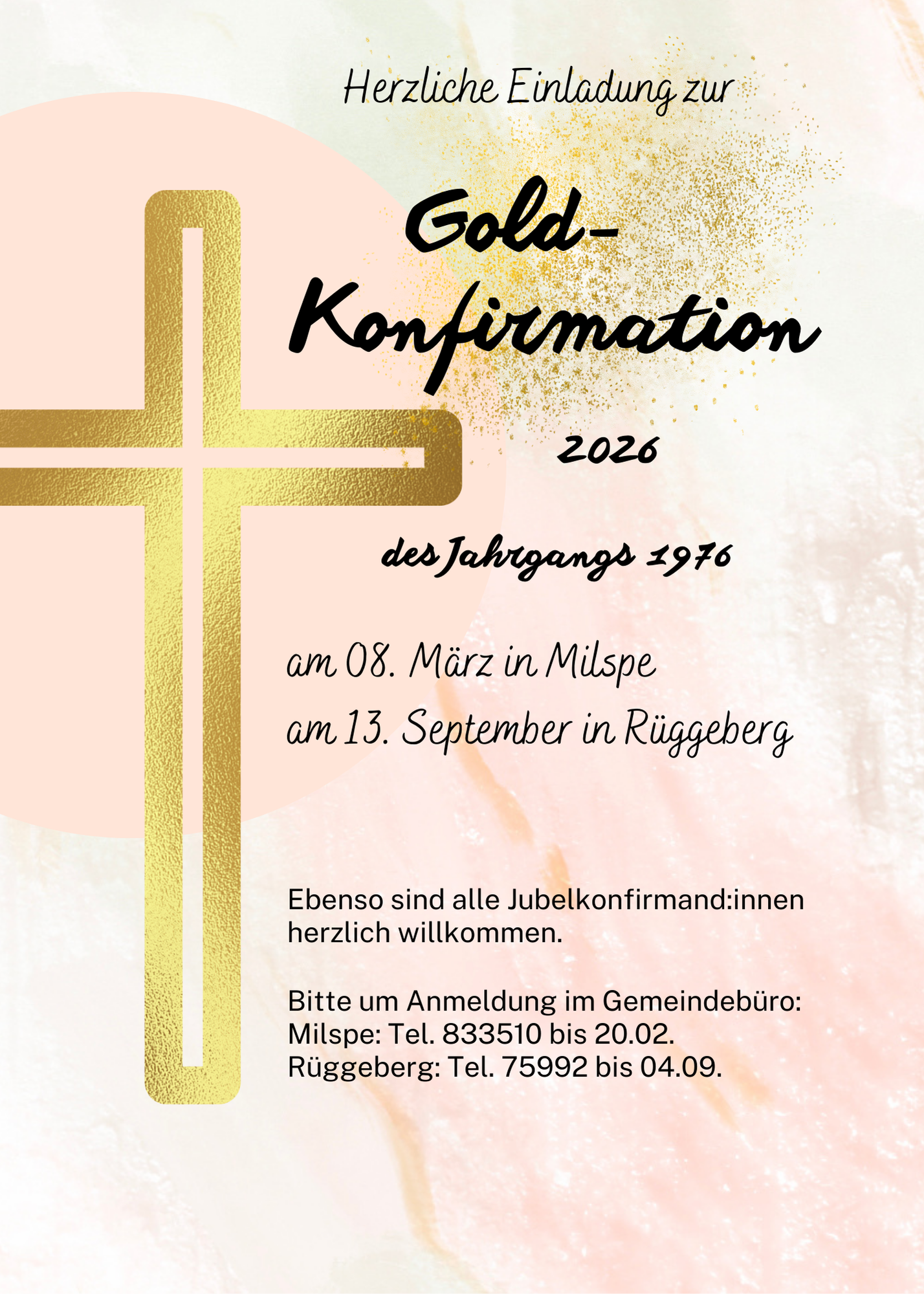 Einladung zur Goldkonfirmation